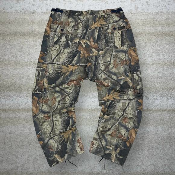 Vintage Realtree Hunting Camo Tactical Pants Baggy Wide Leg Cargos Woodland 90s - Picture 1 of 5
